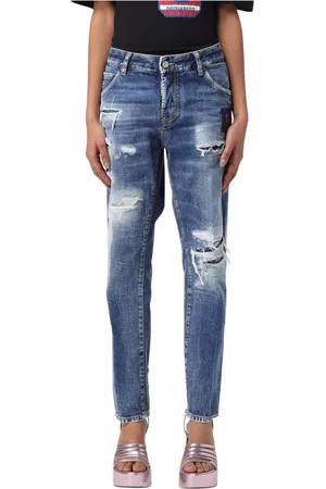 Dsquared2 Femme, Jeans, Bleu, Taille: 38 FR Jeans Bleus Distressed Chic