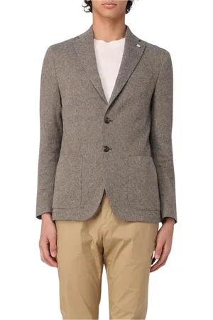 Manuel Ritz Homme, Vestes, Brun, Taille: XS Veste de Costume en Tricot Texturé Marron