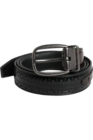 Dolce & Gabbana Homme, Accessoires, Noir, Taille: 90 CM Ceinture Classique en Cuir avec Boucle Métallique