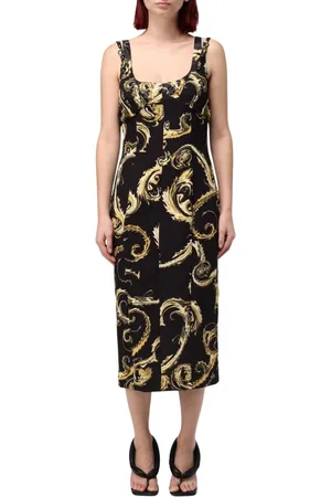 VERSACE Femme, Robes, Noir, Taille: 36 FR Robe Élégante à Imprimé Baroque