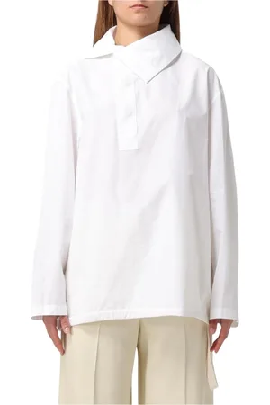 Jil Sander Femme, Blouses et Chemises, Blanc, Taille: 40 FR Chemise Blanche en Popeline de Coton