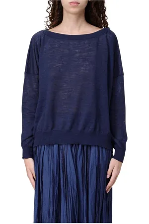 Roberto Collina Femme, Pulls, Bleu, Taille: 36 FR Pull en Tricot Bleu pour Femmes