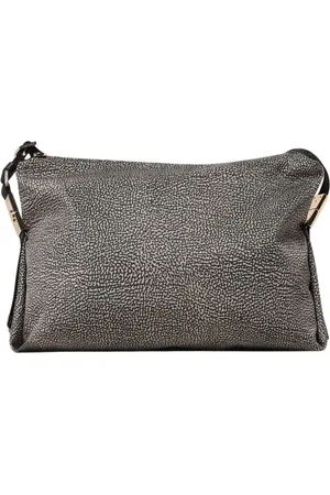 Borbonese Femme, Sacs, Noir, Taille: ONE Size Sac à bandoulière noir avec détails texturés