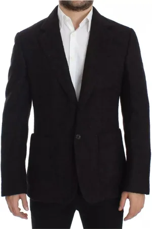 Dolce & Gabbana Homme, Vestes, Rouge, Taille: M Bordeaux Alpaga Deux Bouton Blazer