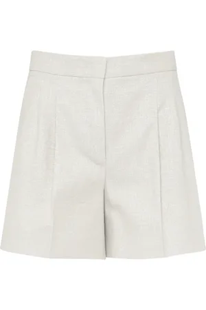 Max Mara Femme, Shorts, Gris, Taille: 38 FR Short en mélange coton-lin argenté Favilla