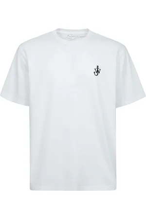J.W.Anderson Homme, Tops, Blanc, Taille: M T-shirt à manches courtes avec logo brodé