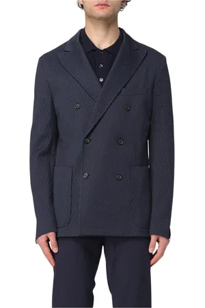 Paolo Pecora Homme, Vestes, Bleu, Taille: S Blazer Bleu à Double Boutonnage Poches