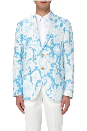 Etro Homme, Vestes, Blanc, Taille: M Élégant Paisley Print Blazer Casual
