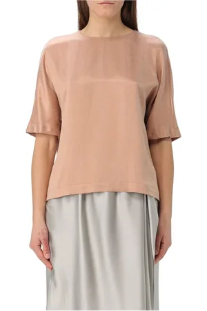 Giorgio Armani Femme, Tops, Rose, Taille: 46 FR Top en Soie Détendu Gris Femme