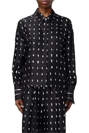 ALYSI Femme, Blouses et Chemises, Noir, Taille: 38 FR Élégante Chemise en Soie