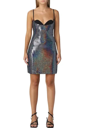 Chiara Ferragni Femme, Robes, Noir, Taille: 40 FR Élégante Robe Midi Noire à Col en V
