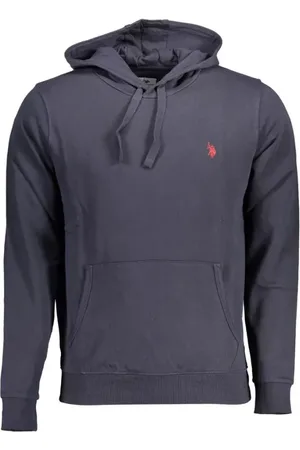 U.S. Polo Assn. Homme, Sweatshirts et sweats à capuche, Bleu, Taille: L Sweat à Capuche en Coton Bleu avec Logo