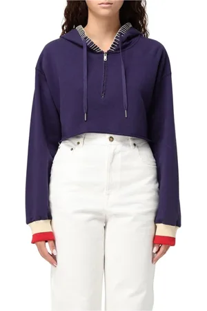 Golden Goose Femme, Sweatshirts et sweats à capuche, Bleu, Taille: 40 FR Sweat à Capuche HalfZip Bleu