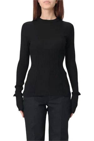 Jil Sander Femme, Pulls, Noir, Taille: 38 FR Pull en Laine Côtelée Vert