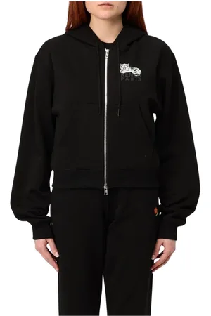 Kenzo Femme, Sweatshirts et sweats à capuche, Noir, Taille: 36 FR Sweat à capuche zippé noir Tiger