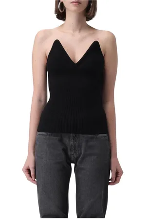 COPERNI Femme, Tops, Noir, Taille: 38 FR Haut en Tricot Côtelé