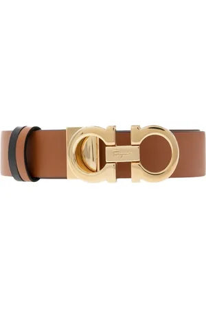 Salvatore Ferragamo Femme, Accessoires, Brun, Taille: 95 CM Ceinture réversible avec logo