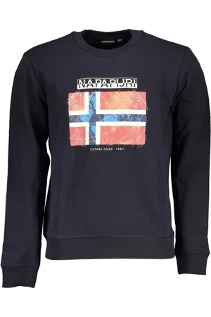 Napapijri Homme, Sweatshirts et sweats à capuche, Bleu, Taille: S Pull en Coton Bleu pour Homme
