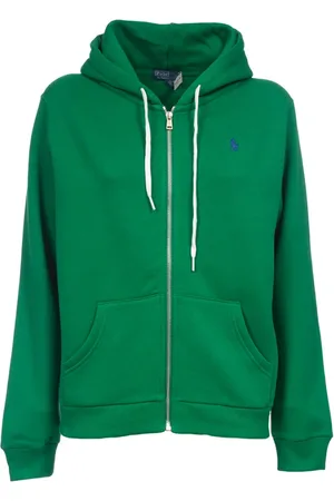 Ralph Lauren Femme, Sweatshirts et sweats à capuche, Vert, Taille: 42 FR Sweat à Capuche avec Fermeture Éclair et Logo Iconique