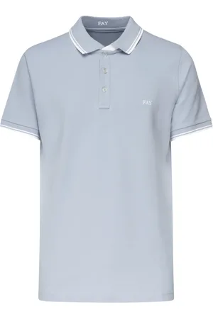 FAY Homme, Tops, Bleu, Taille: L T-shirts et Polos Bleus à Manches Courtes
