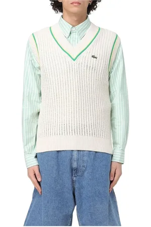 Lacoste Homme, Pulls, Blanc, Taille: XL Gilet pull col en V classique