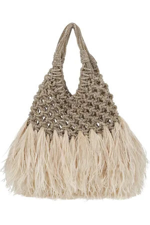 Hibourama Femme, Sacs, Jaune, Taille: ONE Size Sac à main en plumes et cristaux