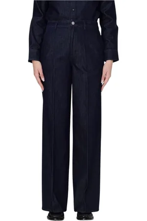 THEORY Femme, Jeans, Bleu, Taille: W28 Jean Large Jambe Denim Bleu