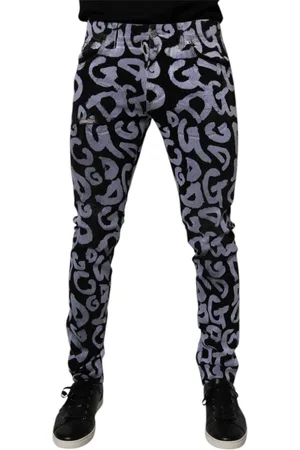 Dolce & Gabbana Homme, Jeans, Noir, Taille: M Jean Skinny en Denim Noir avec Monogramme Logo