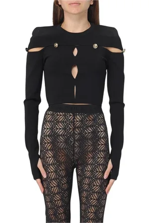 VERSACE Femme, Pulls, Noir, Taille: 36 FR Pull en Tricot Noir