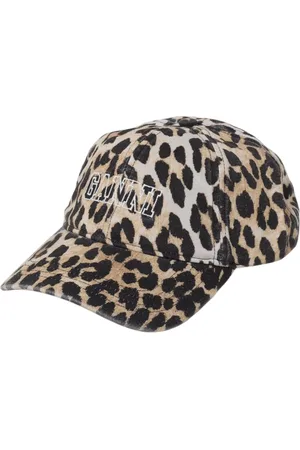 Ganni Femme, Accessoires, Multicolore, Taille: ONE Size Casquette Léopard Femme Élégante