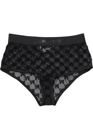 Palm Angels Femme, Sous-vêtements, Noir, Taille: 38 FR Shorts en Velours Logo