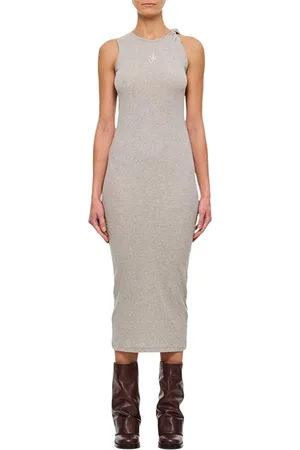 J.W.Anderson Femme, Robes, Gris, Taille: 36 FR Élégante Robe Midi Une Épaule