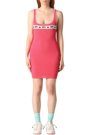 Chiara Ferragni Femme, Robes, Rose, Taille: 42 FR Mini Robe avec Bande Logomania