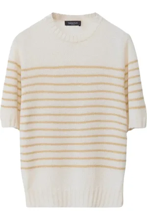 Fabiana Filippi Femme, Pulls, Jaune, Taille: 40 FR Pull à Rayures Dorées