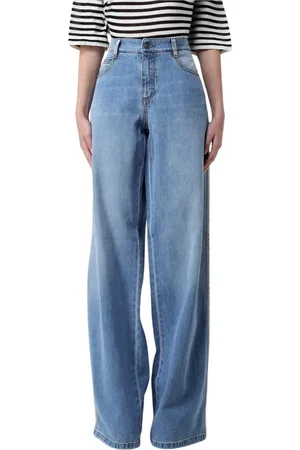 ERMANNO SCERVINO Femme, Jeans, Bleu, Taille: 38 FR Jeans Wide Leg Élégants