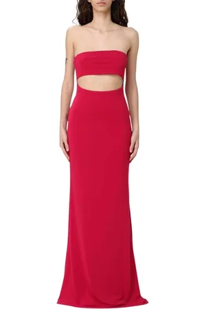 ANIYE BY Femme, Robes, Rouge, Taille: 36 FR Robe Longue Rouge avec Ourlet à Volants