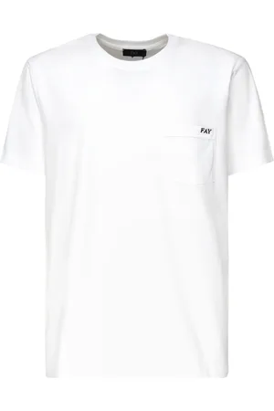 FAY Homme, Tops, Blanc, Taille: M T-shirts et Polos Blancs avec Poche