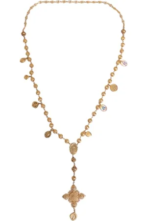 Dolce & Gabbana Femme, Accessoires, Jaune, Taille: ONE Size Chaîne en Tons Dorés Collier à Déclaration de Perles