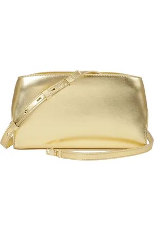 Salvatore Ferragamo Femme, Sacs, Jaune, Taille: ONE Size Sac bandoulière métallique Hug avec détails dorés