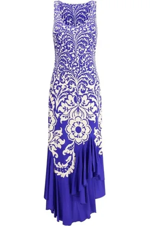 Etro Femme, Robes, Bleu, Taille: 40 FR Robe Longue Chic avec Dos Découpé