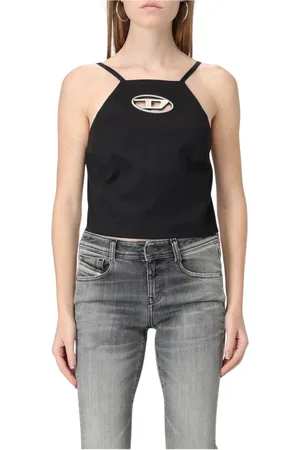 Diesel Femme, Tops, Noir, Taille: 40 FR Haut avec détail de trou de serrure en métal