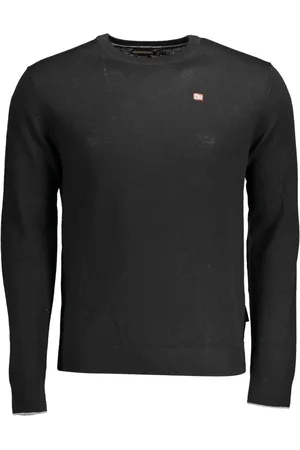 Napapijri Homme, Pulls, Noir, Taille: L Pull Élégant en Laine avec Broderie du Logo