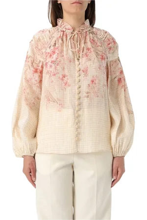 ZIMMERMANN Femme, Blouses et Chemises, Multicolore, Taille: 36 FR SweaT-shirt Rose à Col Rond, Style Casual Chic