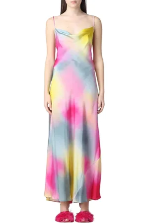 Msgm Femme, Robes, Multicolore, Taille: 40 FR Robe Maxi Fuchsia TieDye