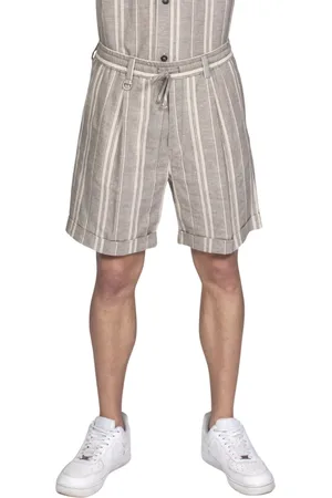 Paolo Pecora Homme, Shorts, Gris, Taille: S Short Bermuda à Rayures pour Homme