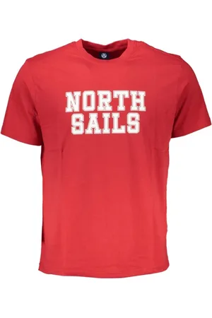 North Sails Homme, Tops, Rouge, Taille: XL T-shirt en coton rouge avec logo imprimé