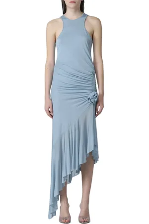 BLUMARINE Femme, Robes, Bleu, Taille: 38 FR Robe Midi Élégante à Volants