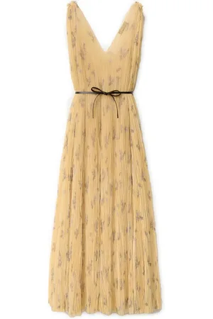 Fabiana Filippi Femme, Robes, Jaune, Taille: 40 FR Robe Sans Manches Jaune Citron Col en V