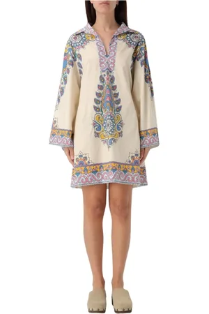 Etro Femme, Robes, Multicolore, Taille: 38 FR Robe Mini Élégante Blanche