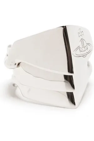 Vivienne Westwood Femme, Accessoires, Gris, Taille: L Ensemble de trois bagues avec motif Orb